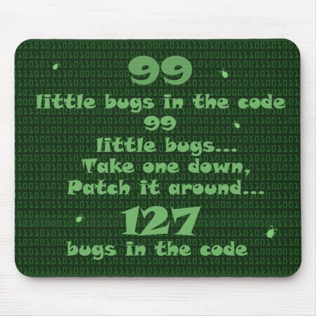 Tapis De Souris 99 petits insectes dans le code (Devant)