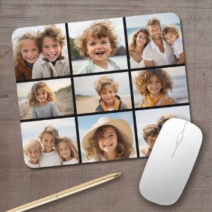 Tapis De Souris 9 Photos - Grille minimale sur fond noir