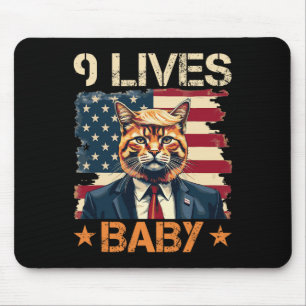 Tapis De Souris 9 vies par Trump 2024 Victoire Gagnant Trump