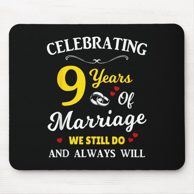Tapis De Souris 9e année anniversaire de Mariage (Devant)