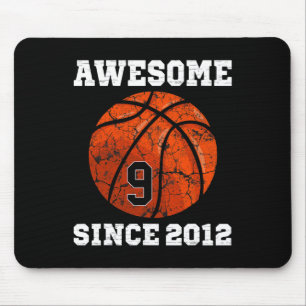 Tapis De Souris 9e anniversaire Basketball Lover cadeau 9 ans Vin