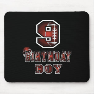 Tapis De Souris 9e anniversaire garçon 9 ans de football Lover thè
