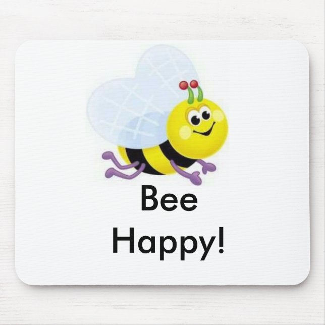 Tapis De Souris a67_cute_bee, abeille heureuse ! (Devant)