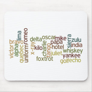 Tapis De Souris A à téléphonie d'alphabet phonétique de Z (Wordle)