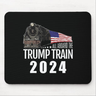 Tapis De Souris À bord du Trump Train 2024 American Flag 2