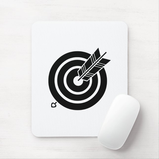 Tapis de souris à cible ronde touchée par une flèc (Avec souris)
