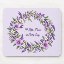 Tapis de souris à couronne florale de lavande