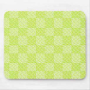 Tapis De Souris à damiers Amour en Lime Vert et Blanc