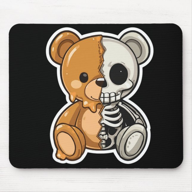 Tapis de souris à design divisé Ourson squelette m (Devant)