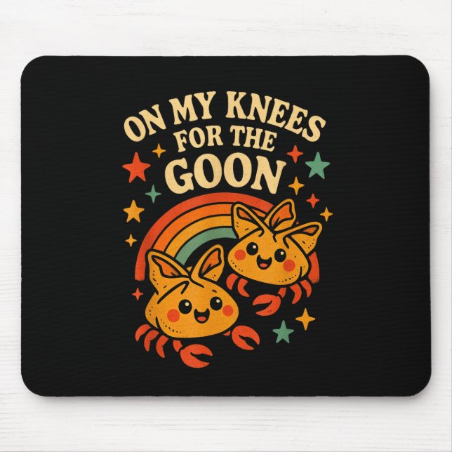 Tapis De Souris À genoux pour le fou Crab Rangoon Meme Dumb Go (Devant)