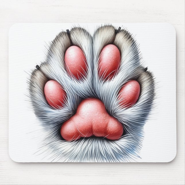 Tapis de souris à griffe de chat – Mignon et amusa (Devant)