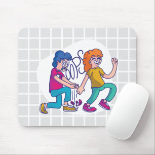Tapis de souris à grille de bande dessinée "Oops"