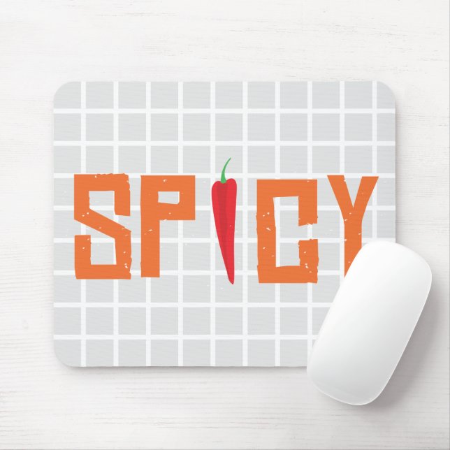Tapis de souris à grille de typographie de poivre  (Avec souris)