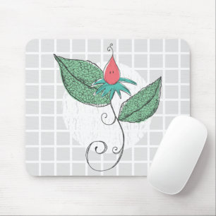 Tapis de souris à grille d'illustration florale et