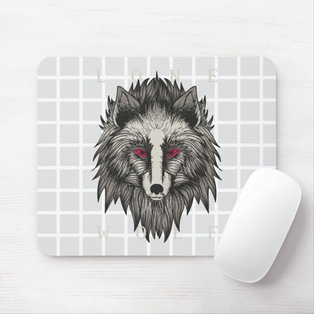 Tapis de souris à grille Lone Wolf (Avec souris)