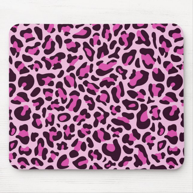 Tapis de souris à imprimé léopard rose pour fille  (Devant)