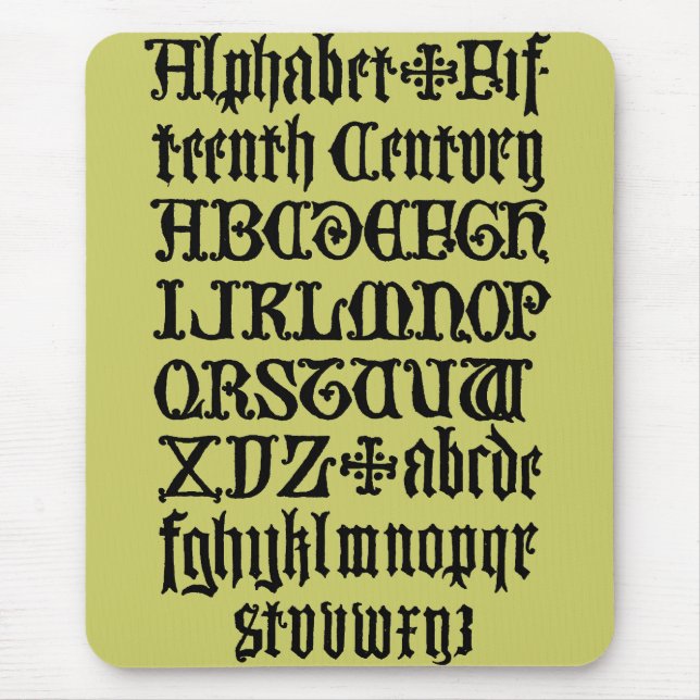 Tapis de souris à lettres gothiques (Devant)