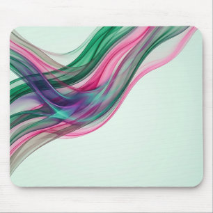 Tapis de souris à lignes fluides émeraude magenta
