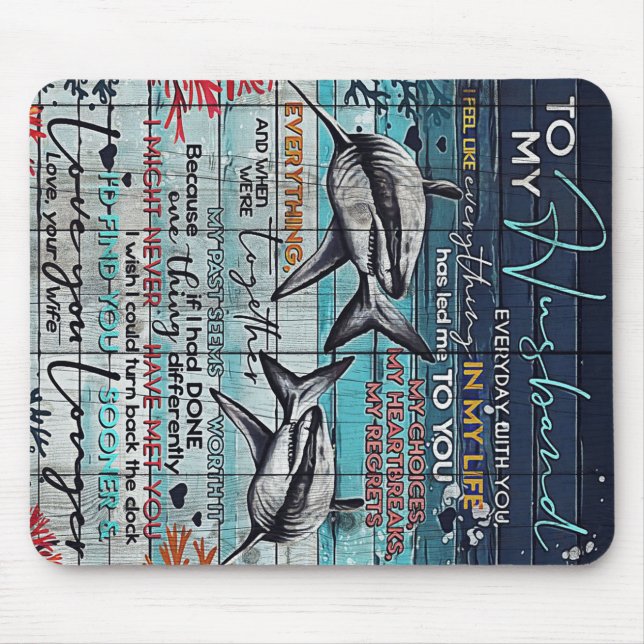 Tapis De Souris À ma conception de mari | Love Letter Design | (Devant)