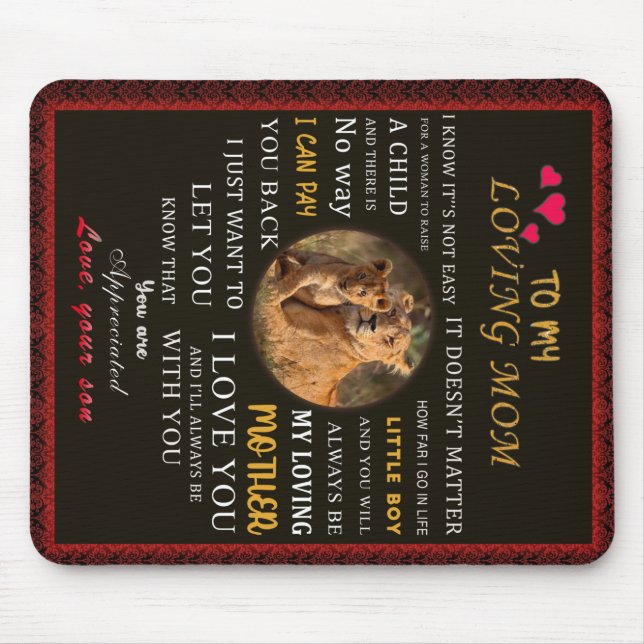 Tapis De Souris À ma mère aimante du fils (Devant)