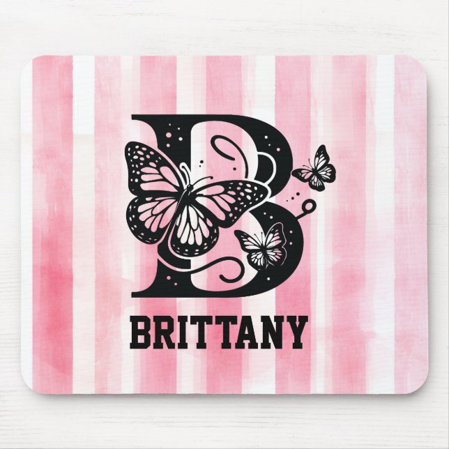 Tapis de souris à monogramme personnalisé (Devant)