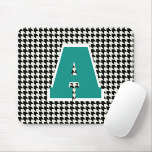 Tapis de souris à monogramme pied-de-poule