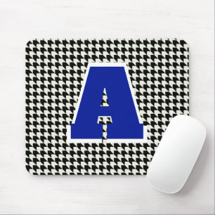 Tapis de souris à monogramme pied-de-poule