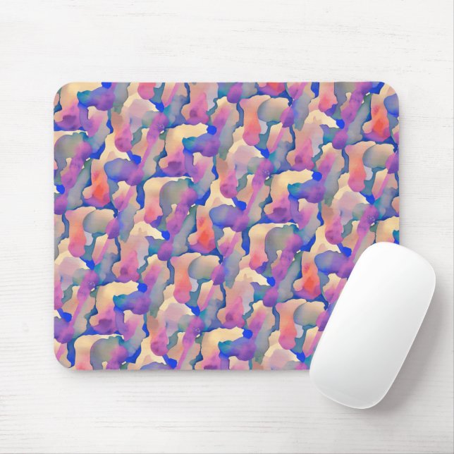 Tapis de souris à motif aquarelle (Avec souris)