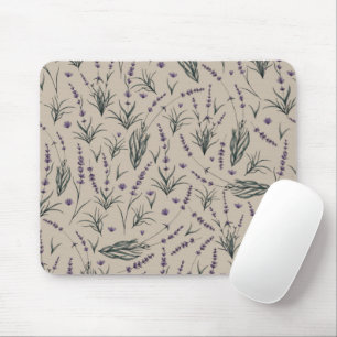 Tapis de souris à motif botanique de lavande
