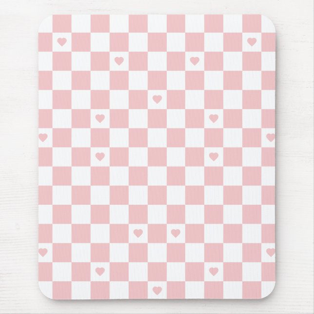 Tapis de souris à motif carreaux rose (Devant)