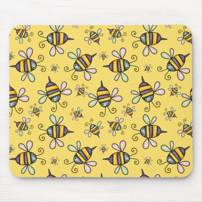 Tapis de souris à motif d'abeille (Devant)