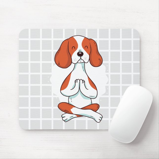 Tapis de souris à motif de grille avec chien de yo (Avec souris)