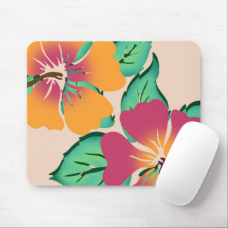 Tapis de souris à motif d'hibiscus tropical