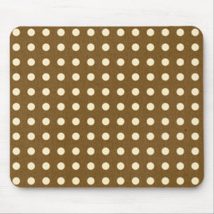 Tapis de souris à motif pois rose et marron