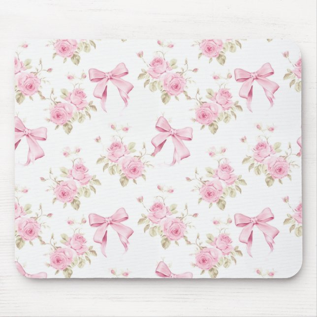 Tapis de souris à nœud d'hortensia rose (Devant)