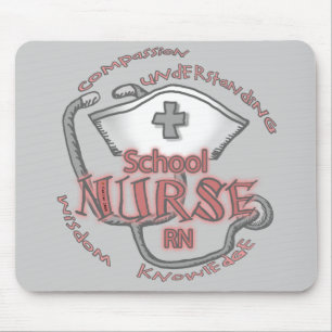 Tapis de souris à nom personnalisé School Nurse Ax