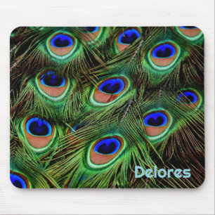 Tapis de souris à plume de paon personnalisé