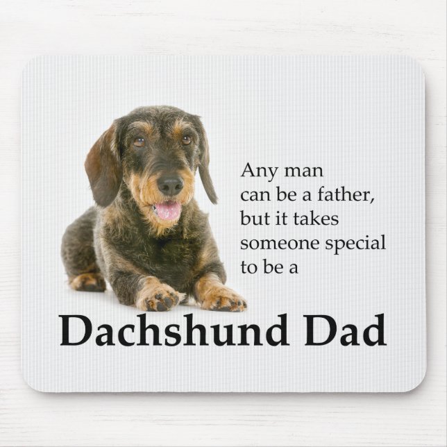 Tapis De Souris À poils durs Dachshund Papa Mousepad (Devant)