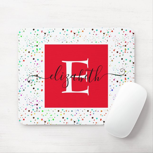 Tapis de souris à points colorés (Avec souris)