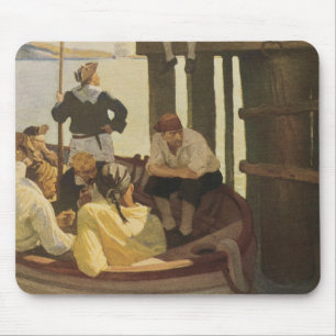 Tapis De Souris À Queen's Ferry par NC Wyeth, Vintages pirates