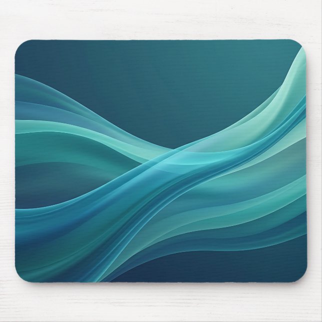 Tapis de souris à ruban fluide sarcelle aqua (Devant)