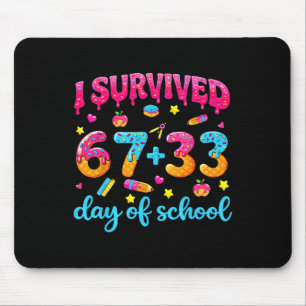 Tapis De Souris A survécu 67 + 33 jours d'école glace goutte ensei