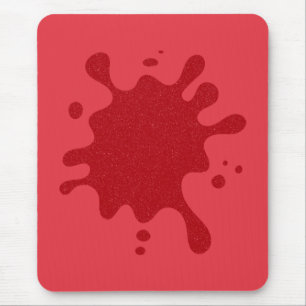 Tapis de souris à tache d'encre rouge tomate perso