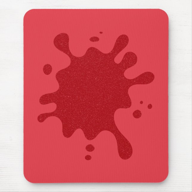 Tapis de souris à tache d'encre rouge tomate perso (Devant)