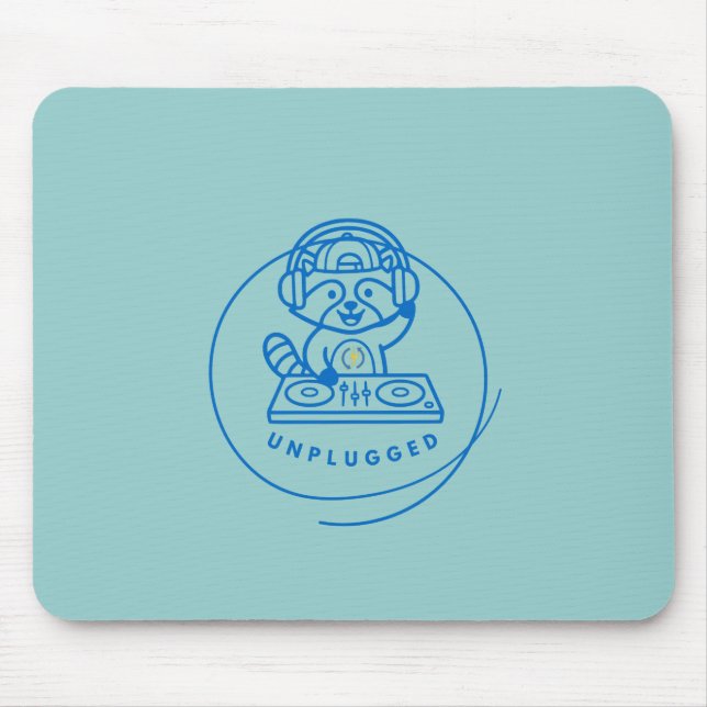 Tapis de souris à texture marbrée pastel Raccoon D (Devant)