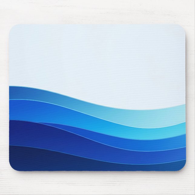 Tapis de souris à vagues superposées bleu océan (Devant)