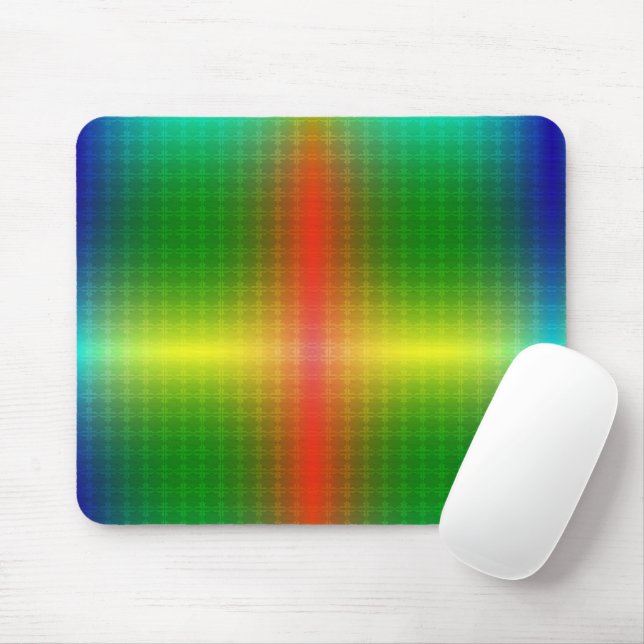 Tapis De Souris A vibrant mouse pad featuring a symmetrical rainbo (Avec souris)