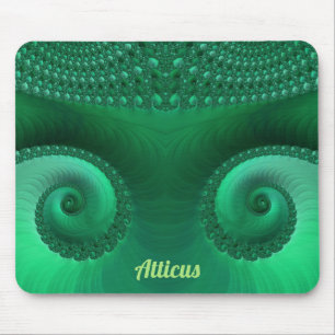 Tapis De Souris AARON ~ Zany Nuances de Motif fractal vert