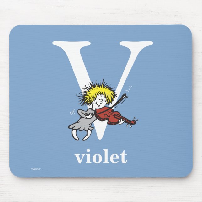 Tapis De Souris ABC du Dr Seuss : Lettre V - Blanc | Ajouter Votre (Devant)