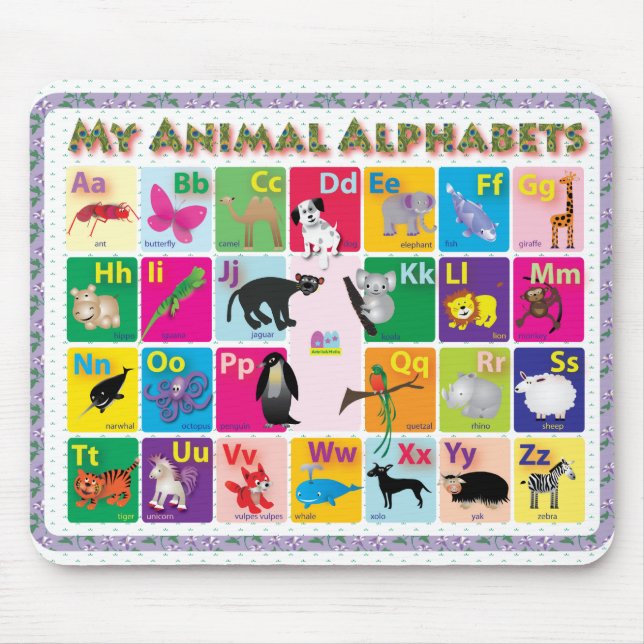 Tapis De Souris ABC : Mes alphabets animaux (Devant)